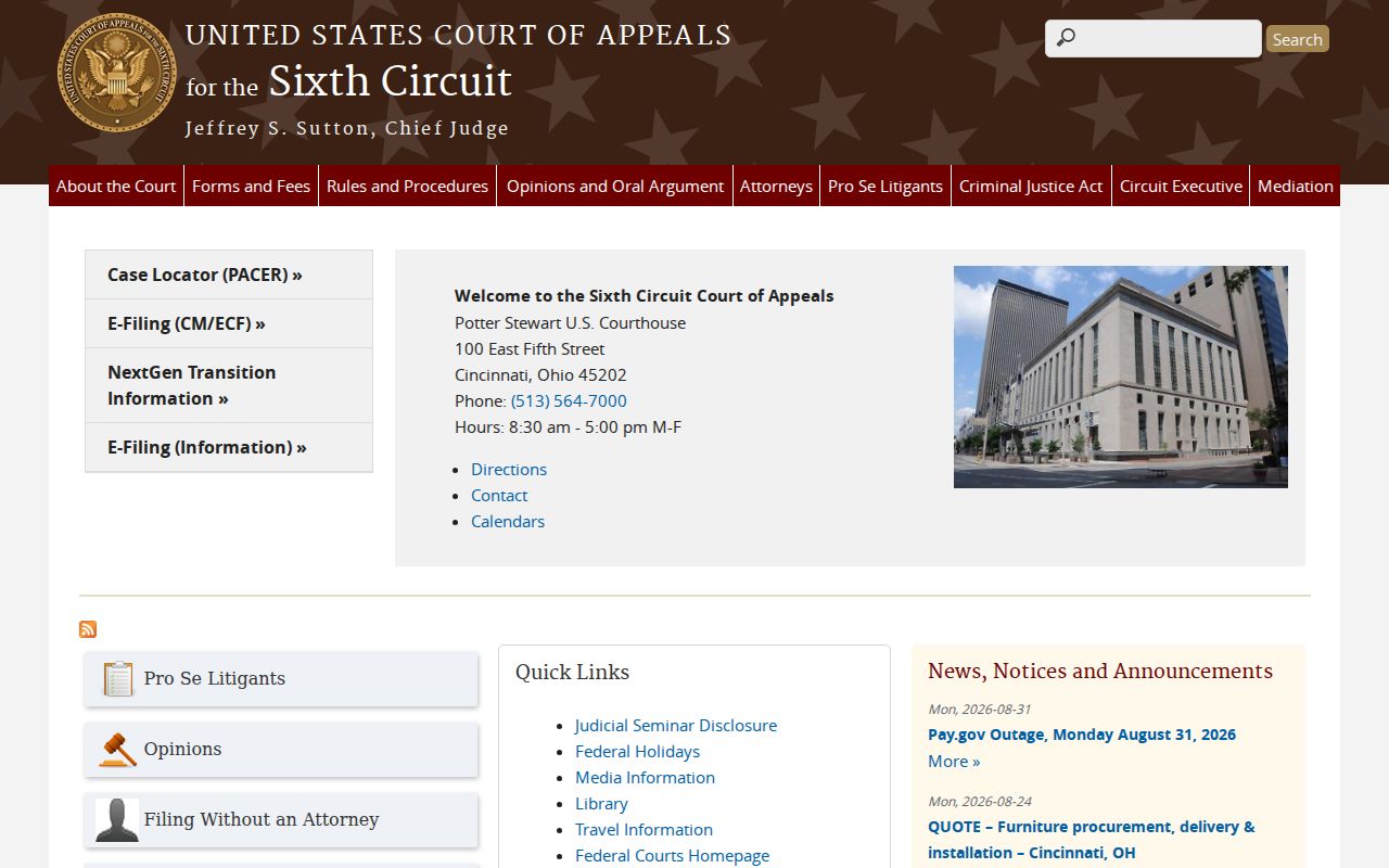 Hancock County court records Sixth Circuit federal appeals source