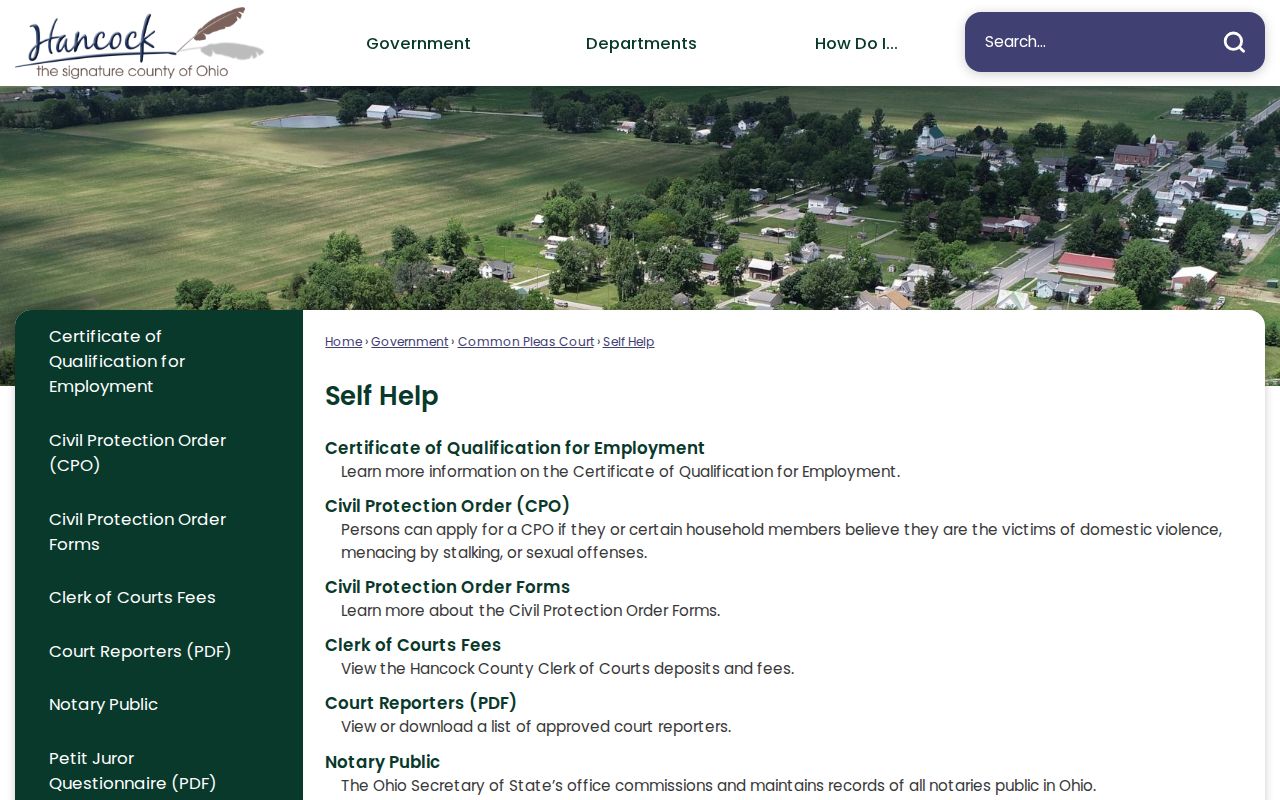 Hancock County criminal docket self-help and sealing resources